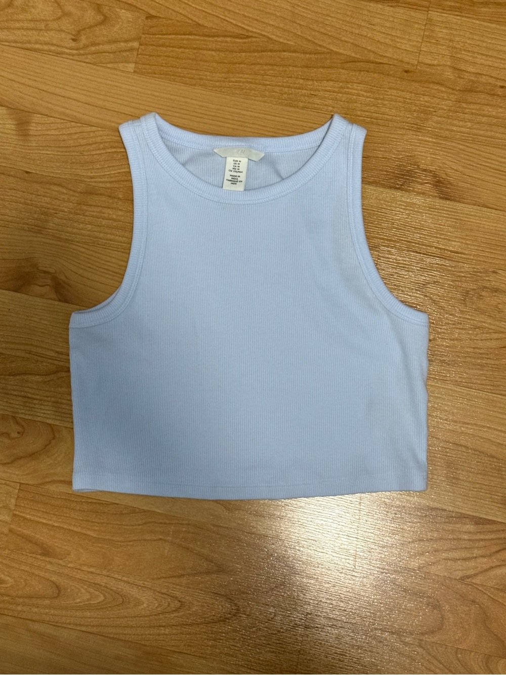 H&M Pastel Blue Ribbed Tank Top